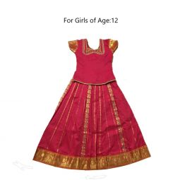 South Indian Lehenga Girls skirt PINK - 35"